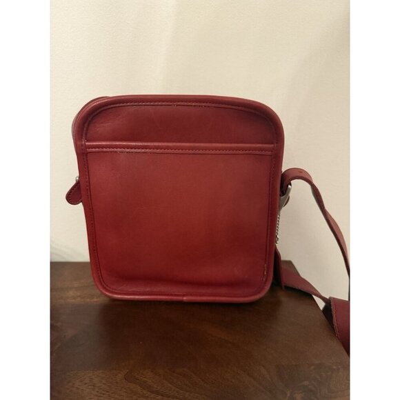 Vintage Coach Leather Camera Bag Crossbody Double Zip 9817 Red - Picture 6 of 14